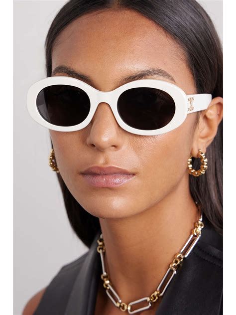 net a porter celine triomphe sunglasses|CELINE EYEWEAR Triomphe oval.